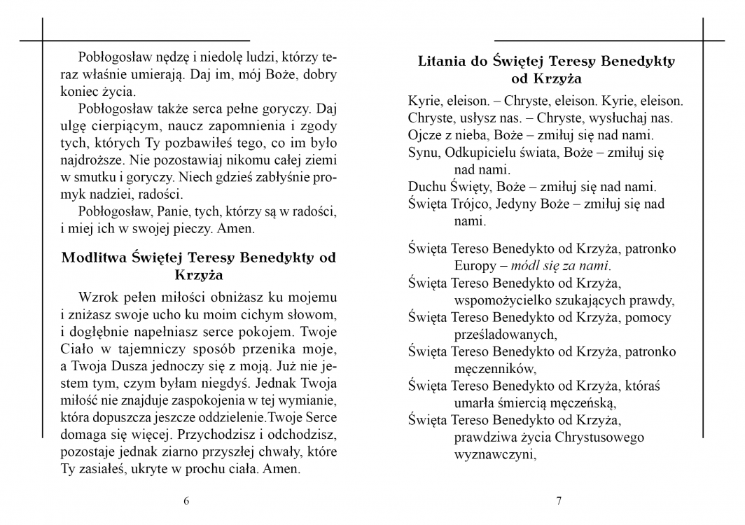 Do Świętej Edyty Stein